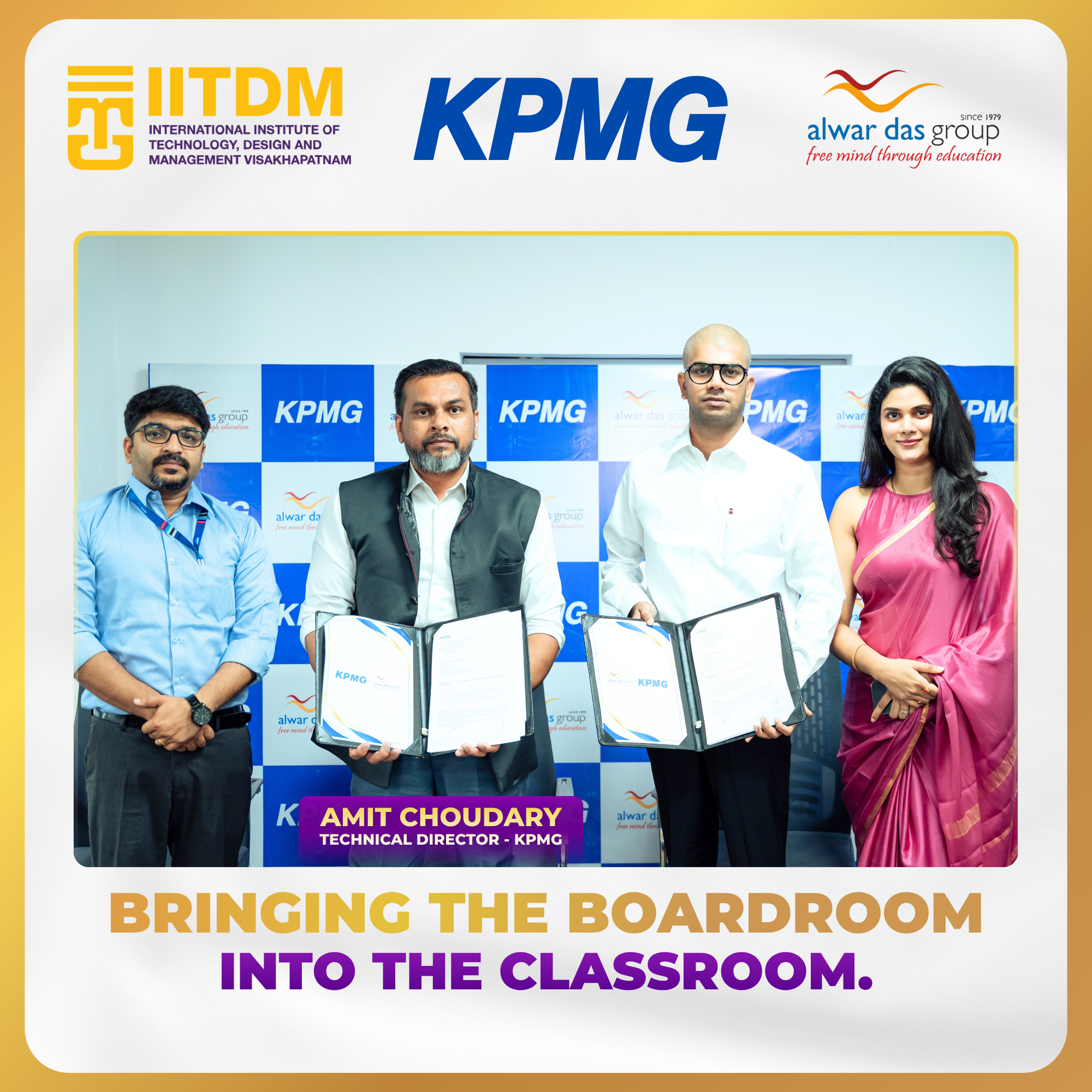 KPMG and Alwar Das Group MoU signing at IITDM Vizag